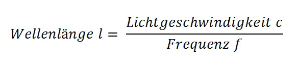 Formel zur Berechnung der Wellenlänge