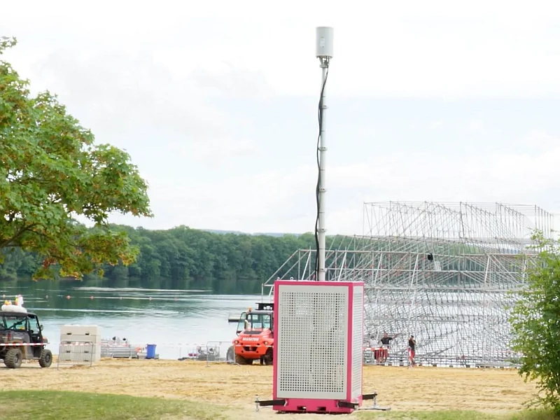 Neue mobile Antenne der Telekom im Einsatz beim Nibirii Festival in Düren. © Deutsche Telekom AG
