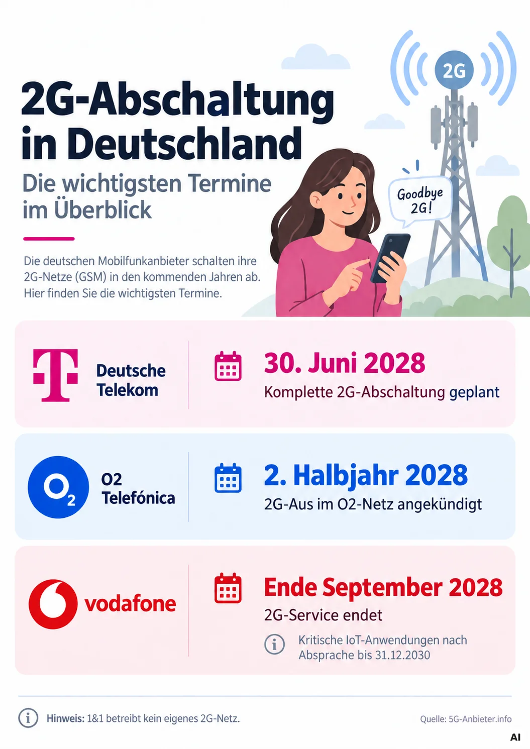 Infografik 2G-Abschaltung der Netzanbieter