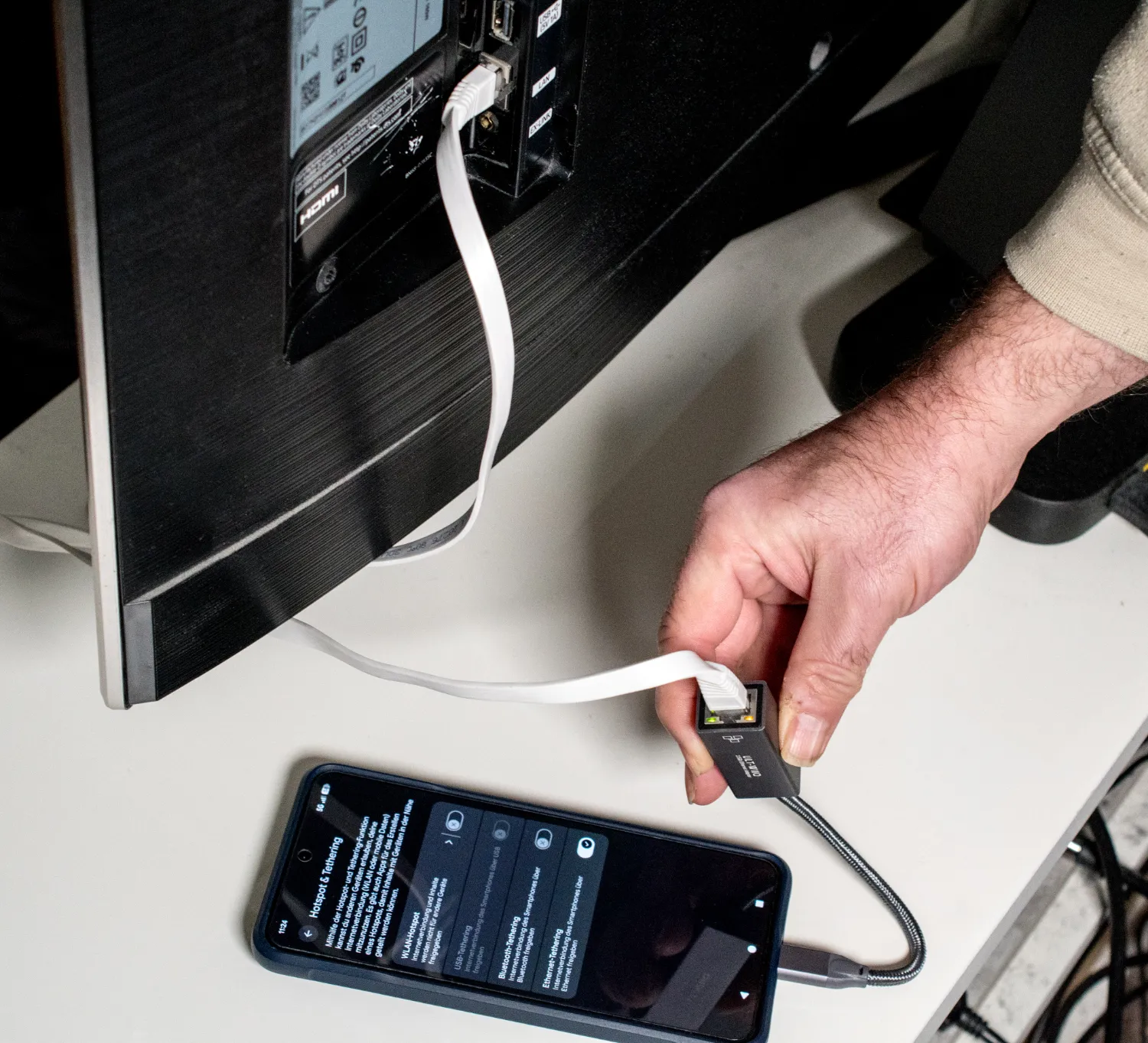 LAN-Tethern am Fernseher