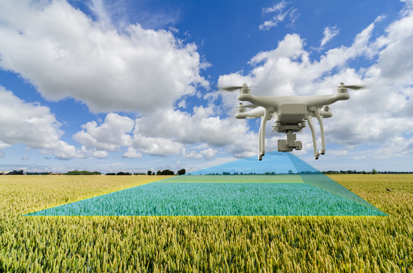 Illustration Drohne Landwirtschaft