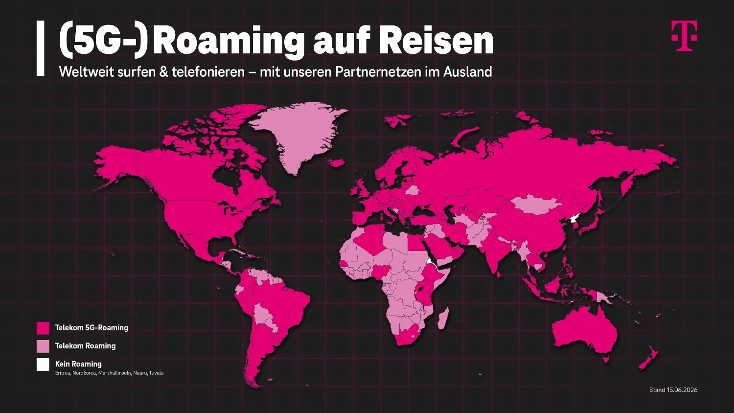 5G-Roaming Karte bei der Deutschen Telekom