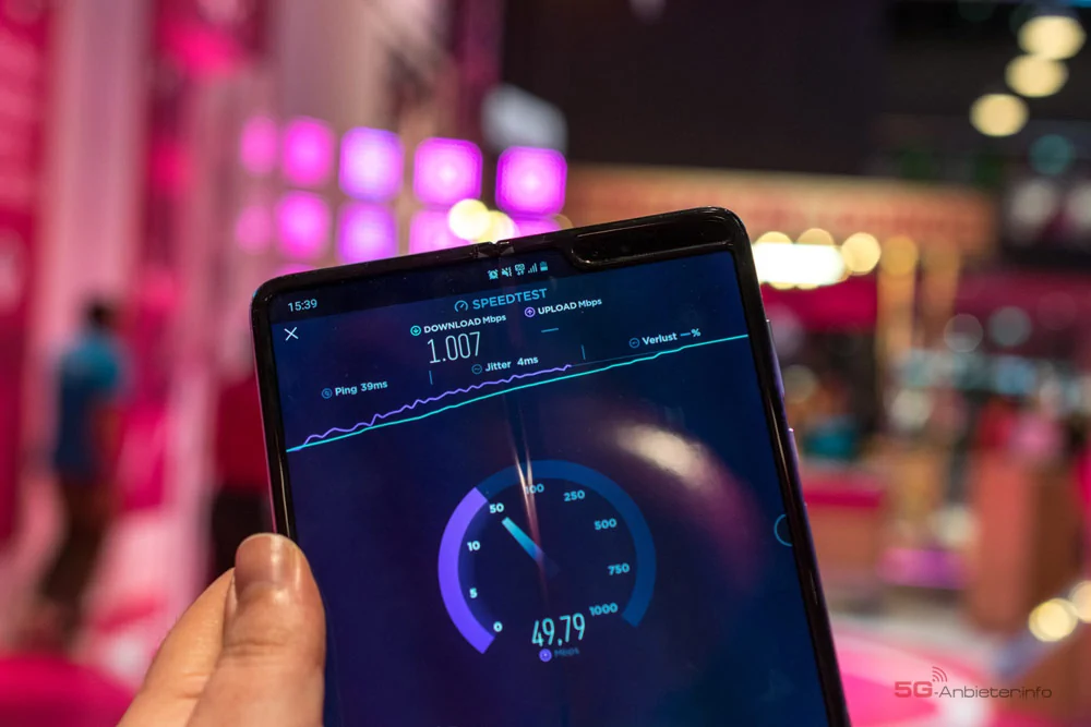 5G Speedtest auf dem Fold 5G von Samsung