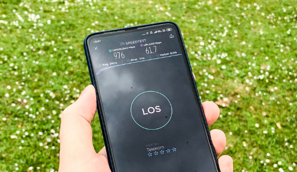 fast 1000 MBit im Speedtest per 5G