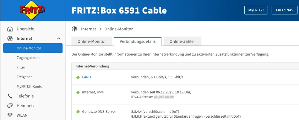 verbunden über LAN1 verbunden über LAN1