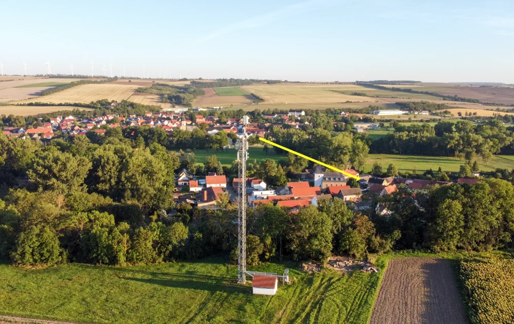 Symbolbild: Funkmast ohne Hindernis zum Kunden